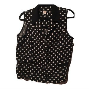 Courtenay Black White Polka Dot Sleeveless Petite